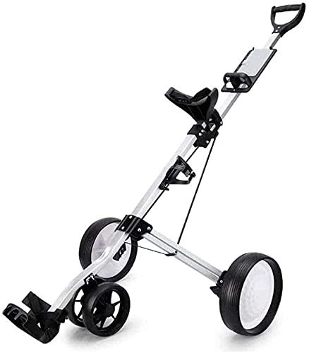 ZAANU Golf Push Cart Golf Trolley Golf Push Carts 4-Rad Golf Cart Push Pull, klappbarer Golf Pull Trolley mit Getränkehalter, kompakter Pull Caddy Cart, einfach zu tragen und zu Falten (
