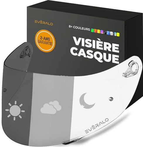 Everalo Écran pour Casque AGV K1 - K1s - K3sv - K5 - K5s - GT2 | Compatible aussi avec S4sv - Horizon - Skyline - Strada - Stealth sv - Compact, visière de rechange