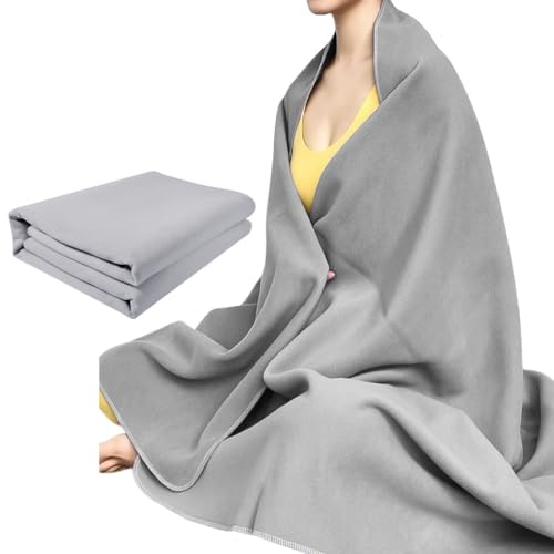 IEADEN Organic Yoga Blanket - Non Slip, Reversible, Multi-Purpose, Machine Washable, Perfect for Yoga & Meditation - 60'x80' Grey