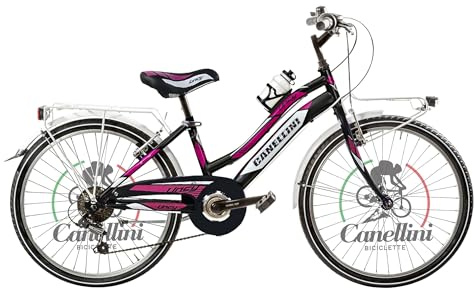 Flickcykel MTB 24 LINCY 6 V - 24 tum hjul (svart/fuchsia)