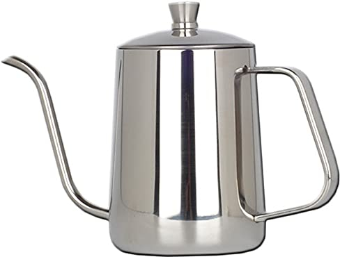 OQHAIR Cafetière portative réutilisable en Acier Inoxydable, cafetière Turque, adaptée à diverses cuisinières à gaz, cuisinières à Induction, cuisinières électriques, etc., Argent 350 ML