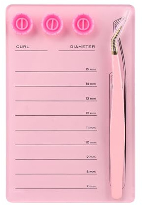 Mekupeu Acrylic Eyelash Extension Pallet Kits, Grafting False Eyelash Organizer Extension Pad Lash Tray,Magnetic Tweezer Holder - Durable Eyelash Extension Storage Organizer (Pink sets)