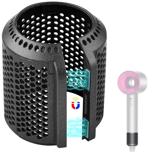 Upgraded Magnetic Hairdryer Filter Cover Compatible with Dyson Supersonic HD01 HD03 HD07 HD08 HD15 Models Hair Dryer Filter Cage Spare Parts (Gray)