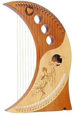 Anfänger harfe 19-saitige Halbschlüssel-Lyra-Harfe Mahagoni-Massivholzfurnier Harfen-Musikinstrument(19 String)