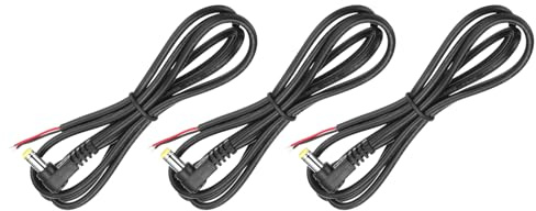 sourcing map 3pcs Replacement 5.5mm x 2.1mm Right Angle 90 Degree DC Power Male Plug Jack to Bare Wire Open End Connector Adapter Pigtail Power Cable Cord for DC Surveillance Camera, 1m