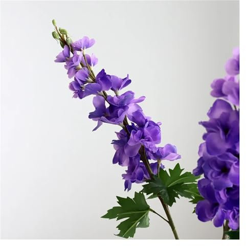 OXGQDTDQ MIUYTRN 2 Stück 3D Real Touch Delphinium Künstliche Blume Feuchtigkeitsspendende Hyazinthe Gefälschte Blumen for Zuhause Hochzeit Event Deco Blumenarrangement cuicui(Purple)