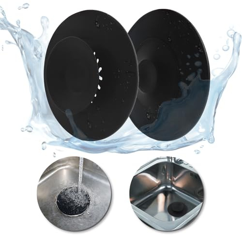 Abflussstopfen Waschbecken Universal 2 Stück,Silikon Stöpsel Spülbecken mit Sieb,Waschbeckenstöpsel Spülbeckenstöpsel Faltbarer,Abflusssieb für Küche,Bäder,Badewanne,Spüle