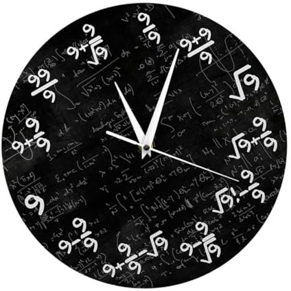 Cabilock Wanduhr mit Mathematischem Motiv Acryl-wanduhr Wandhänger Wohnzimmeruhr Haushaltswaren Dekorative Uhr für Schlafzimmer und Wohnzimmer