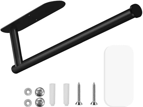 WAIZHIUA Küchenrollenhalter Ohne Bohren, Halter Küchenrolle, Rollenhalter Selbstklebend, Küchenrollenhalter Wand Edelstahl, Rollenhalter Für Küche Und Badezimmer (Schwarz)