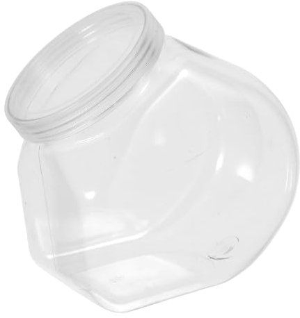 Veemoon Botella De Plástico Reutilizable De Boca Ancha De Transparente y Para Almacenar y Alimentos Con Diseño Inclinado Vertido