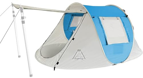 Tenplay Tenda pop-up per 2-4 persone, installazione istantanea, PU2000 mm, impermeabile e antivento, protezione UV, leggera e portatile, rete traspirante, taffetà di poliestere 210T, per campeggio