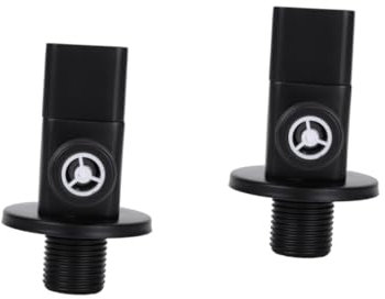 DIYEAH 2 Pezzi Tutta la valvola di arresto dell'acqua in rame valvola d'interruzione del lavandino arresto angolare Lavello della doccia di o ad angolo Nero