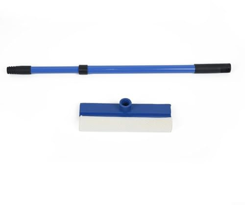 Yuanpgky Lot de 3 raclettes de nettoyage extensibles avec brosse éponge, outil d'essuie-glace à long manche, pour le nettoyage de fenêtres en plein air, nettoyeur de vitres télescopiques