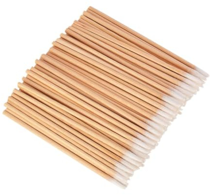 LRXIYODE 100 Bastoncillos de Algodón Punta Única y Mango de Madera para Limpieza y Maquillaje, Algodón Delicado y Cómodo, Paquete Higiénico para Hospital y Extensión de Pestañas