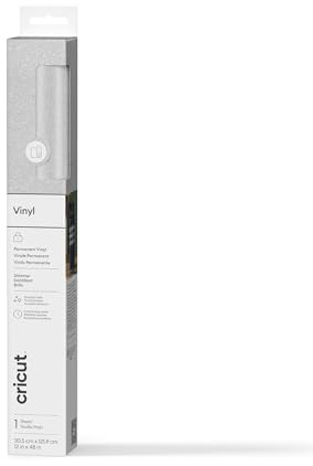 Cricut Permanent Adhesive Vinyl Sheet | 30.5 cm × 1.2 m | Shimmer Silver | Self-Adhesive Vinyl for All Cricut Cutting Machines