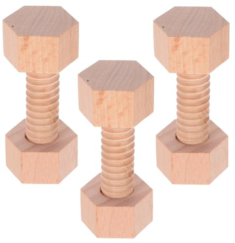 HONITANO Holzbausteine Schrauben Und Muttern Satz Konstruktionsspielzeug Für Kinder Robustes Holz Kleiner Bauspielzeug Zur Feinmotorik Und Kognitive Entwicklung