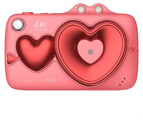 Fotocamera digitale con risoluzione 64 MP, doppia fotocamera, schermo flip e WiFi per catturare foto e video mozzafiato (rosa)