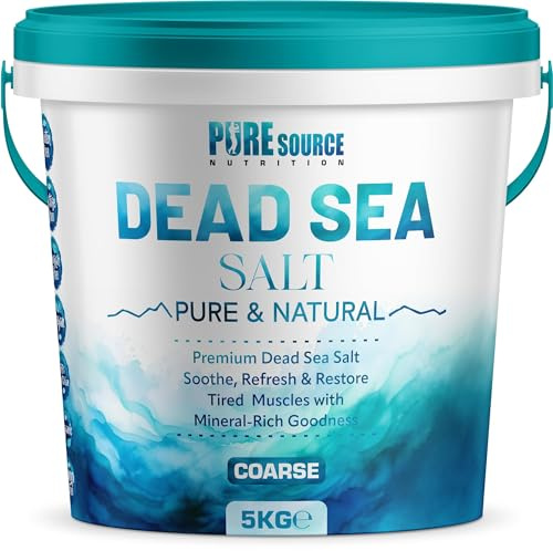 PSN Dead Sea Salt Coarse in Bucket – Pure Natural Mineral-Rich Bath Salt for Relaxation, Foot Soaks, Stress Relief & Muscle Recovery – Premium Spa-Grade Salt (5Kg)