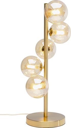 Kare Design Tischleuchte Scala Balls, Brass, Gold, Tischlampe, Stahlgestell, Glas Schirme, kein Leuchtmittel inklusive, G9, Wohnzimmer, moderne Lampe, Designer Leuchte