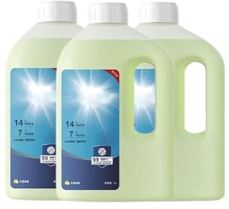 Solution concentrée de 1 L for robot laveur de sols, compatible avec ECOVACS DEEBOT T30 T30S T50 X5 X8 X9 Pro Omni, nettoyant liquide sans traces, lot de 3 bouteilles