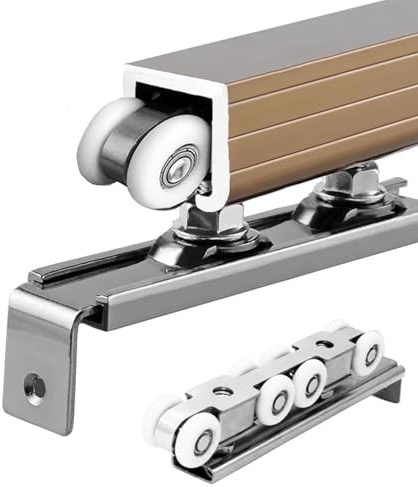 Concealed Sliding Door Track Kit, Top Hung Soft Close Hardware for Smooth and Quiet Operation in Homes and Offices