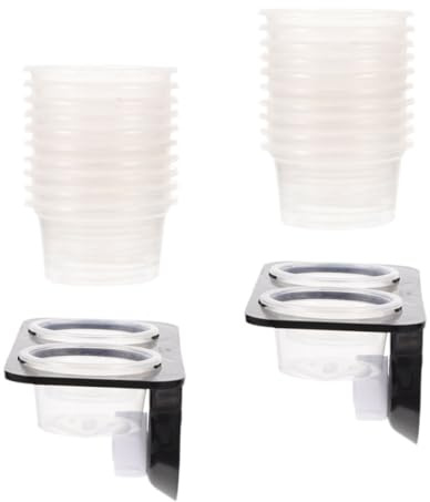 ULTECHNOVO Comedero para Reptiles con Ventosa 2 Piezas, Repisa Doble para Agua y Comida, Suministros para Acuarios de Reptiles, Cuencos Seguros con Bordes Redondeados, Color Color Aleatorio