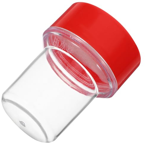 IDEANATEGRATE Roter Stempelhalter aus Kunststoff mit Schraubverschluss Stabile Runde Stempelbox zur Sicheren Aufbewahrung von Bürosiegeln im Büroalltag