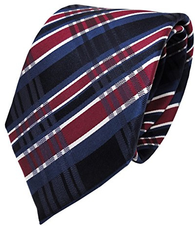 TigerTie Designer Seidenkrawatte in kariert gemustert - Standardbreite 8 cm