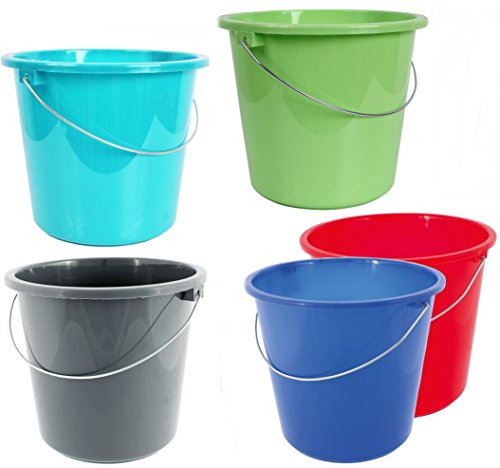 10 oder 5 Liter Eimer PUTZEIMER Plastik Kunststoff WASSEREIMER Lebensmittelecht Auswahl (Grau, 5 Liter)