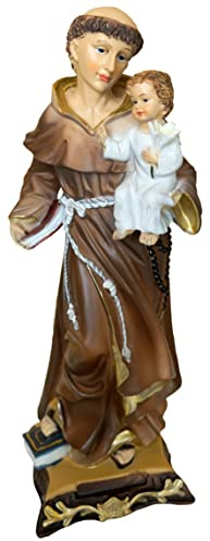 Kaltner Präsente Presentidé, dekorativ statyett Saint Anthony of Padua med Jesus barn helig figur, höjd 31,5 cm