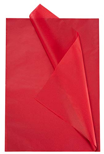 ZYOOO 50 Blatt Seidenpapier Rot, 70 cm x 50 cm,Rote Geschenkpapier für Bastelarbeiten, Dekoration