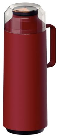 Tramontina Thermal Flask with Cup Lid and Interior Glass Container (Red, 1.0l)