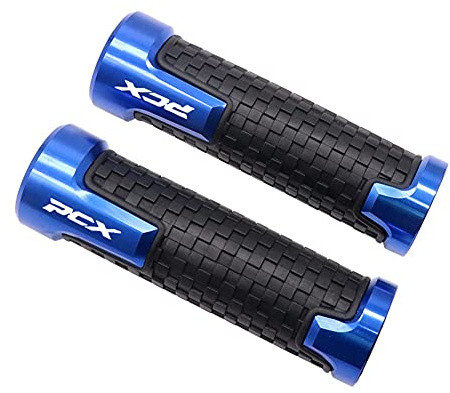 Motorrad Lenkergriffe, Universal Motorrad Lenkergriffe Gasgriff Rutschfeste Motorradgriffe Lenkergriffe Griff Aluminium Griffe Abdeckungen für Meisten Motorrand/Roller,Blau