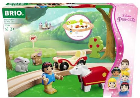 BRIO Disney Princess 32299 Schneewittchen Eisenbahn-Set - Liebevolles Spiel-Set mit Schneewittchen und ihren tierischen Freunden - Empfohlen für Kinder ab 3 Jahren