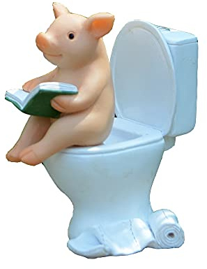 Gemmia Figurine Miniature de Cochon de fée de Jardin- Cochon d'étude de Toilette
