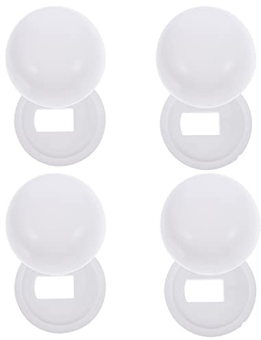 Housoutil 4 Pair Toilet Bolt Caps Round Toilet Bolt Covers Push On Bolt Caps Toilet Seat Floor Caps for Toilet Bowl Screws