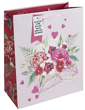 Eurowrap 32037-2C Geschenkbeutel, Papier, weiß, Large