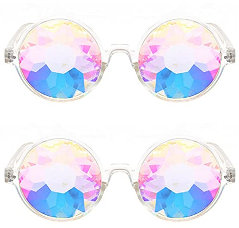 Grendly 2X Kaleidoskop Sonnenbrille Beugte Linse-Transparent