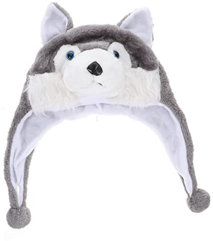 Toddmomy Wolf Design Wintermütze Für Frauen Und Mädchen Kuschelige Plüschmütze Mit Ohrenschutz Für Outdoor-aktivitäten Wie Skifahren Und Wandern