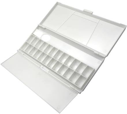STOBOK Kasten Palette Farbmischer Kunststoffschalen Gouacheplatte Reisetablett Farbkoffer Mischen von Malschalen Farbschalen bemalen Abteil Farbtablett Vitrine Muschelschale Plastik Weiß