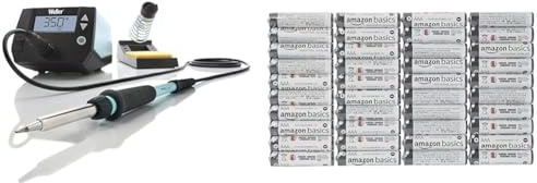 Weller WE 1010 (T0053298399) 70W/230V WE Digital Soldering Station Kit with UK Plug & Amazon Basics AAA Alkaline Batteries, Industrial Triple A, 5-Year Shelf Life, 40 Count (Pack of 1)