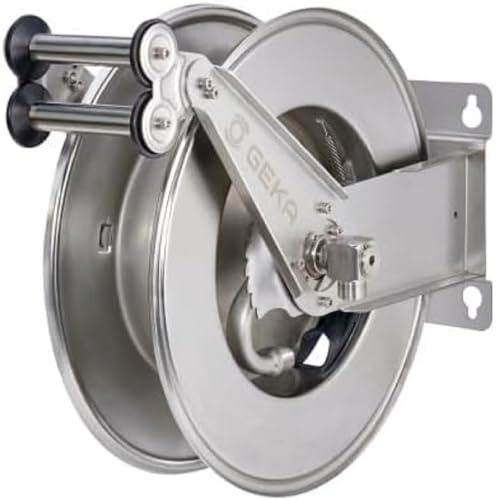GEKA plus automatisk slangupprullare EA15, L x B x H 52 (inkl. hållare) x 45 x 23,5, för 15 m 3/4 tum slangar eller 25 m 1/2 tum, slanglyftare, 42,9040,9