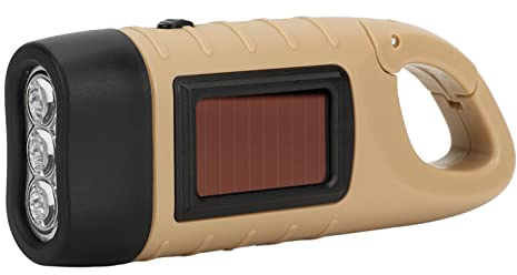 Otufan Lanterne de camping LED rechargeable – Lampe de poche à manivelle – Lampe de poche portable, pour urgence, randonnée en plein air, pannes de courant (Kaki)
