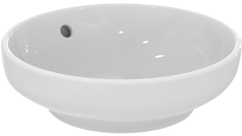 Ideal Standard - i.life B, Aufsatzwaschtisch, rund, 40 cm, mit Überlaufloch und ohne Wasserhahnloch, Weiß