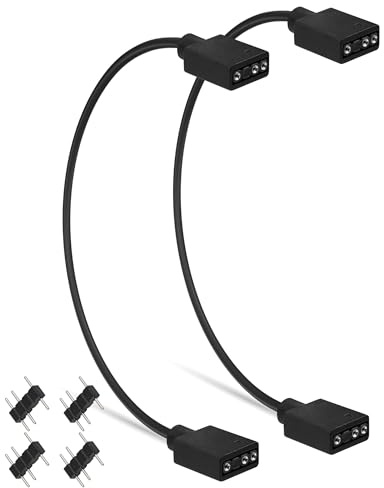 upHere Gaming ARGB Splitter Cable - 5V 3 Pin Addressable RGB Extension for Computer Chassis, CPU Cooler and 5V ARGB Fan (2 Pack)