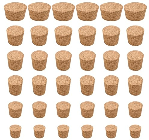 maxtachi 36 Pcs Tapered Cork Bottle Plugs, Leak Proof Bottle Corks Stoppers, Wooden Wine Bottle Stopper, Corks Replacement for Wine Bottles, Beer Bottles, Tapered Cork Plug Assortment Set