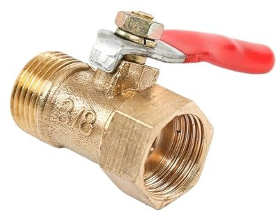 MEXEWORD Brass Mini Shut Off Ball Valve 1/8 1/4'' 3/8'' 1/2'' Female to Male BSP Threaded Air Water Oil Flow Control Plumbing Fitting(3/8)