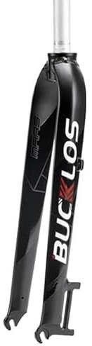 ZiYouao Fahrrad Gabel Mountainbike-Gabel, 26/27,5/29 Zoll, Aluminiumlegierung, MTB-Gabel, Scheibenbremse, 9 mm gerades Rohr, starre Gabel, Fahrradzubehör Fahrradgabeln(White-Red Logo)