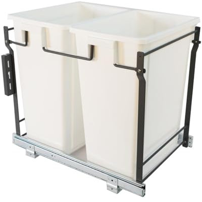 Contenedor de basura extraíble con doble deslizamiento, bote de basura de cocina debajo del gabinete, riel deslizante con amortiguación ultra silenciosa, bote de basura debajo del fregadero para gabin