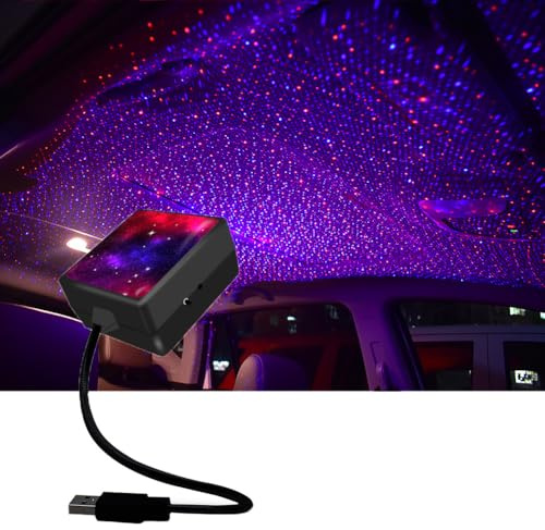Auto Beleuchtung USB Nachtlicht Auto Decken Umgebungslicht Sternenhimmel Innen Beleuchtung Atmosphäre farbige LED Innenbeleuchtung Deko Verstellbar Innenraumbeleuchtung für Fahrzeug, Hause, Zimmer